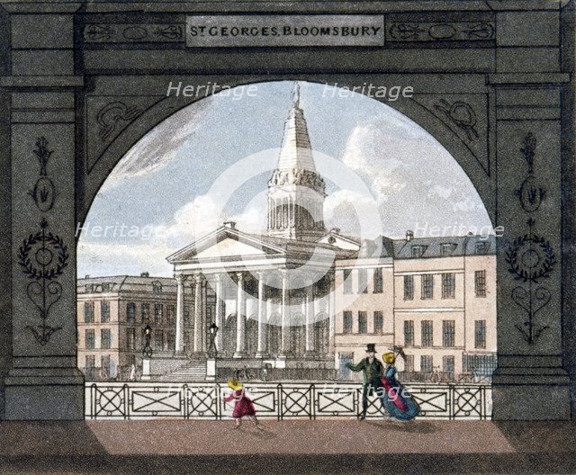 St George's Church, Bloomsbury, Holborn, London, c1800. Artist: Anon