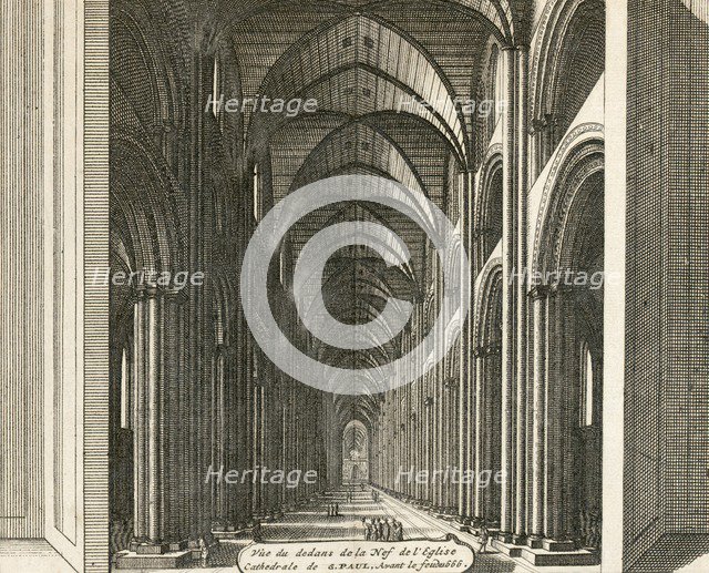 Old St Paul's Cathedral, City of London, 1707. Artist: Unknown.