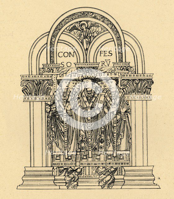 'Gregory the Great, St. Benedict, and St. Cuthbert', 1908. Creator: Unknown.
