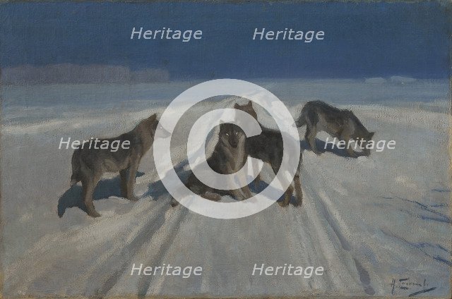 Wolves. Artist: Stepanov, Alexei Stepanovich (1858-1923)