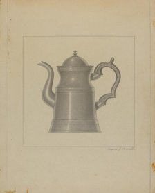 Pewter Coffee Pot, c. 1936. Creator: Eugene Barrell.