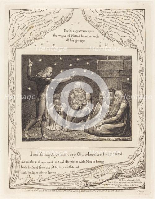 The Wrath of Elihu, 1825. Creator: William Blake.