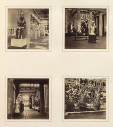 [Interior of Egyptian Court; Classical Sculpture Gallery with Discus-Thrower; View of ..., ca. 1859. Creator: Attributed to Philip Henry Delamotte.