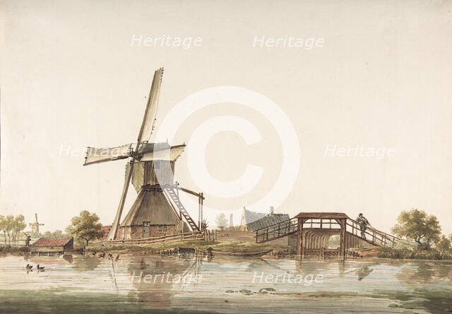Landscape with Windmill, late 18th century. Creator: Anthonie Erkelens.