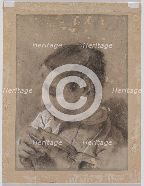 Head of a Young Man in Profile with a Book, c. 1730/40s. Creator: Giovanni Battista Piazzetta (Italian, 1682-1754).