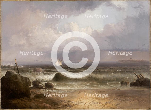 Coming Squall (Nahant Beach with a Summer Shower), 1835. Creator: Thomas Doughty.