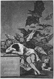 The Sleep of Reason Produces Monsters. (Capricho No 43), 1797-1798. Artist: Goya, Francisco, de (1746-1828)