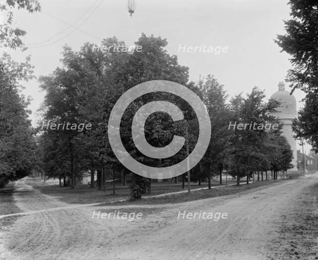 Campus and tower, Michigan State Normal College, Ypsilanti, Mich., between 1900 and 1910. Creator: Unknown.