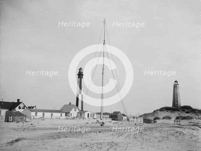 Cape Henry light houses (old & new ), Va., c1905. Creator: Unknown.