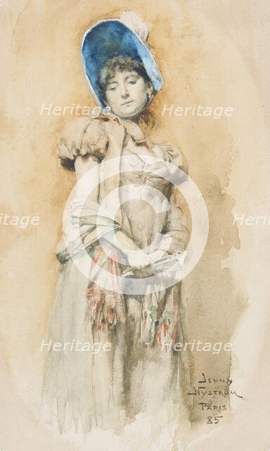 Woman in bonnet, 1885. Creator: Jenny Nystrom.