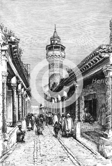 A street in the Suk district of Tunis, Tunisia, 1895. Artist: Unknown