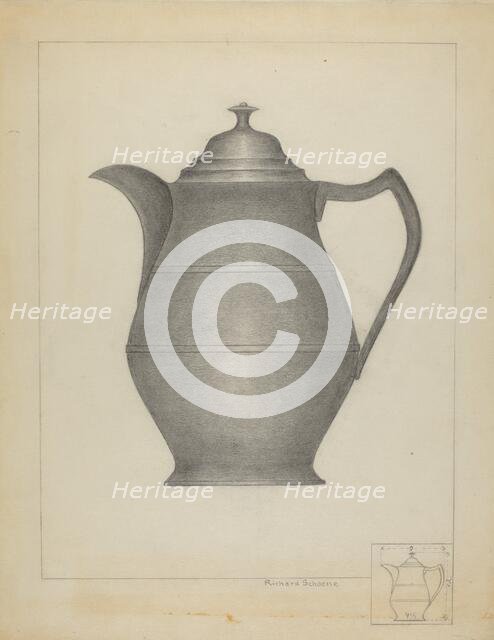 Pewter Pitcher, 1935/1942. Creator: Richard Schoene.