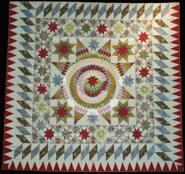 Bedcover (Star of Bethlehem Quilt), New York, c. 1830. Creator: Unknown.