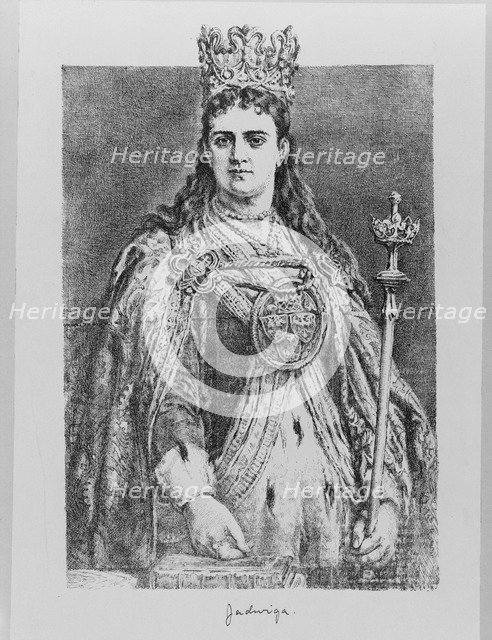 Queen Jadwiga of Poland, 19th century. Artist: Matejko, Jan Alojzy (1838-1893)