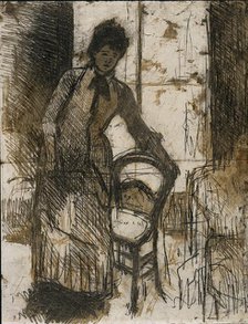 The Visitor (verso), c. 1881. Creator: Mary Cassatt (American, 1844-1926).