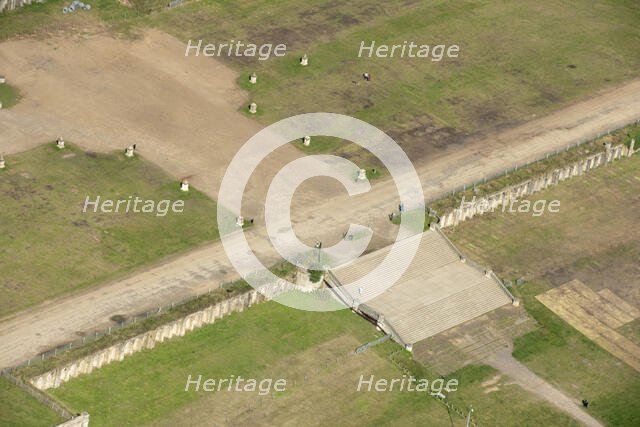 Garden steps leading to the terrace at the site of the Crystal Palace, Penge, London, 2021. Creator: Damian Grady.