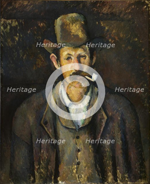Man with a Pipe , ca 1892-1896. Creator: Cézanne, Paul (1839-1906).