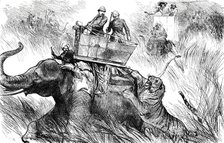 The Prince of Wales's Elephant charged by a Tiger, 1876. Creator: C.R..