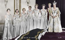 HM Queen Elizabeth II with her Maids of Honour, The Coronation, 2nd June 1953. Artist: Cecil Beaton.