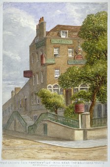 The Crown Inn, Pentonville Hill, Islington, London, c1865. Artist: JT Wilson