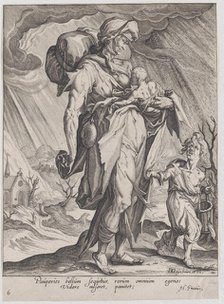 Poverty, from Virtues and Vices, 1596-97., 1596-97. Creator: Zacharias Dolendo.