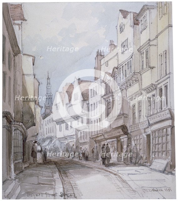 View of Holywell Street, Westminster, London, 1851.                                            Artist: Thomas Colman Dibdin