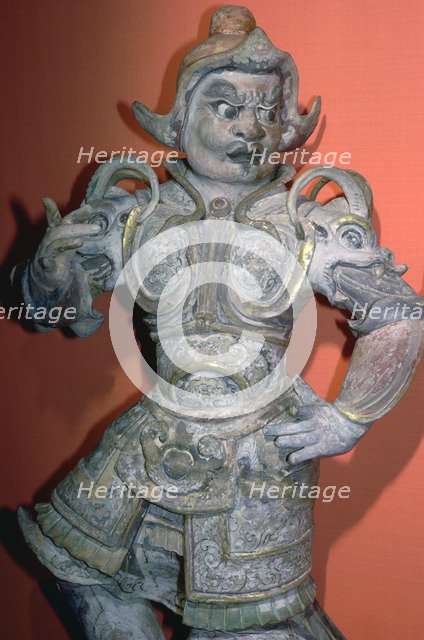 A tomb guardian or lokopala, protector of the dead, Tang dynasty, China, 618-906. Artist: Unknown