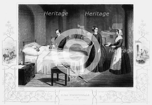 Florence Nightingale in the hospital at Scutari, c1860. Artist: Anon