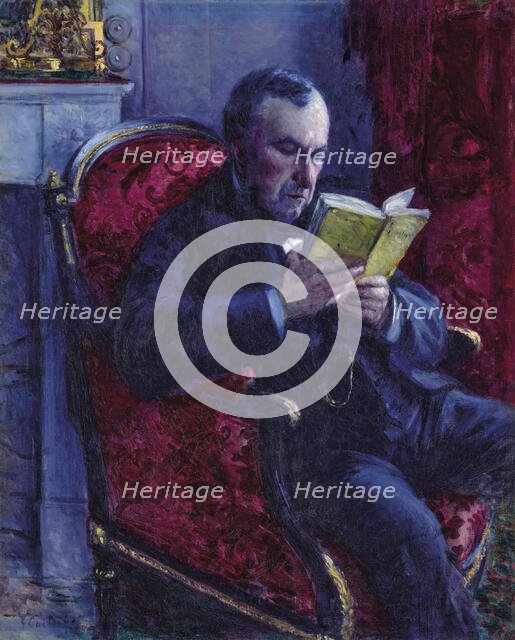 Portrait of Eugène Daufresne reading, 1878. Creator: Caillebotte, Gustave (1848-1894).