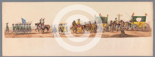 Historical parade at the second centenary of the Utrecht University, 1836 (plate 6), 1837. Creator: Victor Adam.