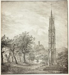 Ruin of Godesberg with the so-called High Cross of the Rhine, 1823. Creator: Domenico Quaglio II.