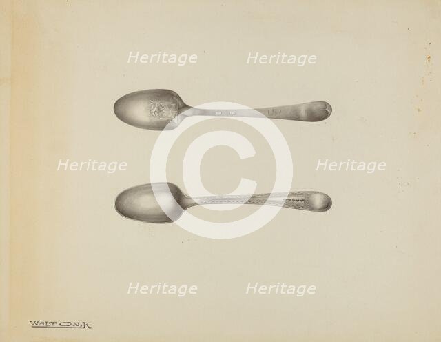 Silver Teaspoon, c. 1938. Creator: Kalamian Walton.