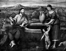 Venetian Art at the New Gallery: Christ and the Woman of Samaria - by Bonifazio, 1895. Creator: Unknown.