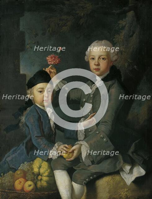 Double portrait Leopold and Vinzenz Ruard, c1770. Creators: Joseph Hickel, Martin van Meytens.