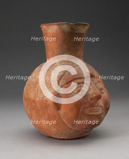Jar in the Form of a Human Head Showing Teeth, 100 B.C./A.D. 500. Creator: Unknown.
