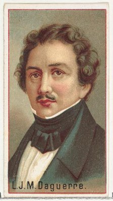 L. J. M. Daguerre, printer's sample for the World's Inventors souvenir album (A25) for All..., 1888. Creator: Allen & Ginter.