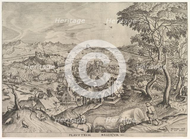 The Belgian Wagon (Plaustrum Belgicum) from The Large Landscapes, ca. 1555-56. Creator: Johannes van Doetecum I.