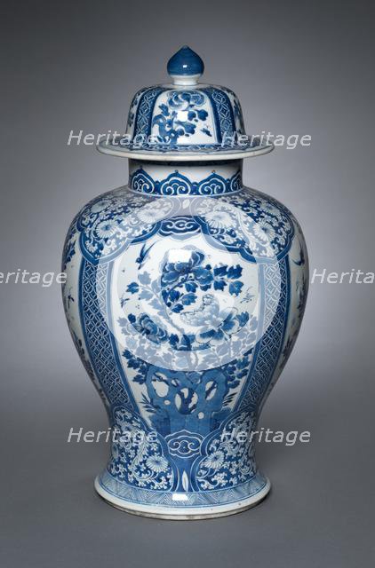 Vase with Cover, Qing dynasty (1644-1912), Kangxi reign (1661-1722). Creator: Unknown.