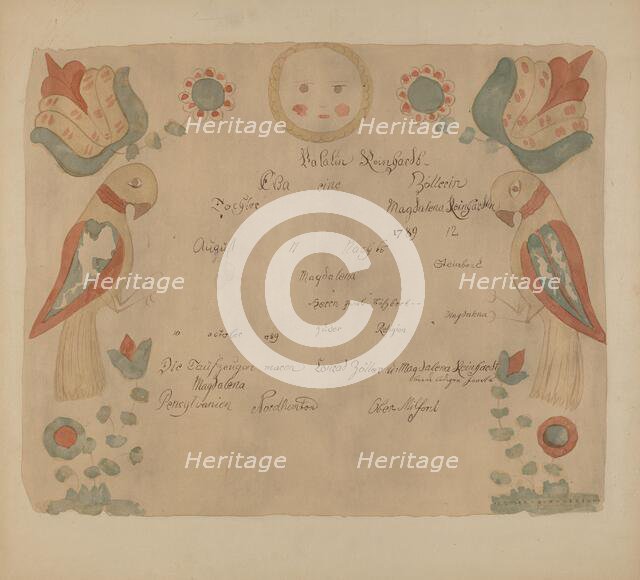 Pa. German Birth Certificate, 1937. Creator: Elmer G Anderson.