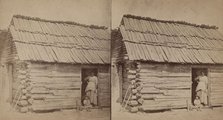 Happy little nig. [Woman and a small child in a cabin doorway], (1868-1900?). Creator: O. Pierre Havens.