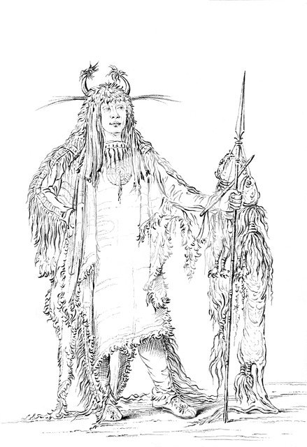 Portrait of 'Eagle Ribs', Native American Man, 1841.Artist: Myers and Co