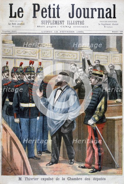 Christophe Thivrier expelled from the Chamber of Deputies, Paris, 1894. Artist: Jose Belon