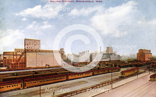 Milling district, Minneapolis, Minnesota, USA, 1910. Artist: Unknown