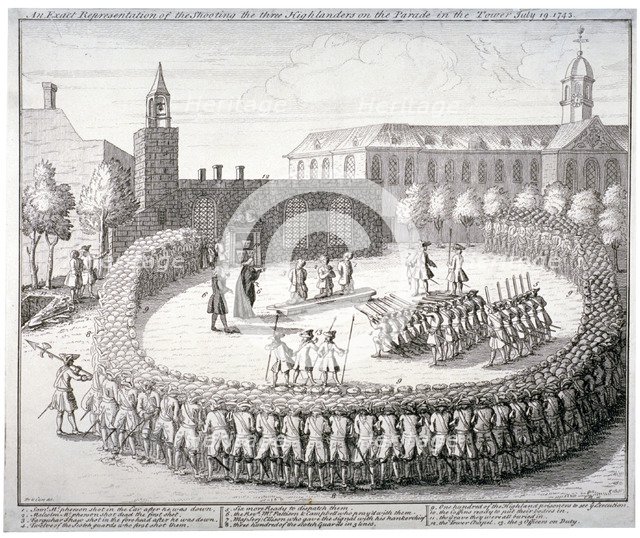 Execution at the Tower of London, 1743. Artist: CM