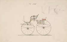 Design for 4 seat Phaeton, no top, no. 138, 1850-70. Creator: Brewster & Co.