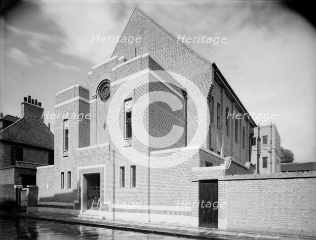 The exterior of St Alphege's church hall, Southwark. Artist: Herbert Felton