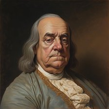 AI Image - Portrait of Benjamin Franklin, 1770s, (2023).  Creator: Heritage Images.