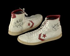 Sneakers worn by Julius "Dr. J" Erving and inscribed to Doc Stanley, ca. 1981. Creator: Converse.