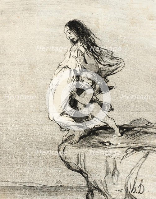 La Mort de Sappho, 1843. Creator: Honore Daumier.