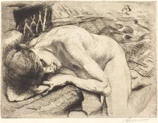 Model Asleep on the Floor (Le modèle endormi à terre), 1885. Creator: Paul Albert Besnard.